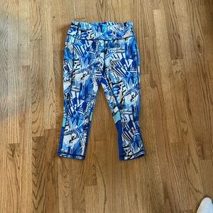 Danskin Now blue print yoga capris - size XS